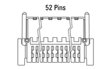 Dimensions Zero8 plug angled 52 pins