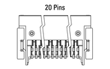Dimensions Zero8 socket angled 20 pins