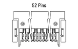 Dimensions Zero8 socket angled 52 pins