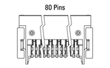Dimensions Zero8 socket angled 80 pins