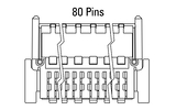 Dimensions Zero8 plug angled 80 pins